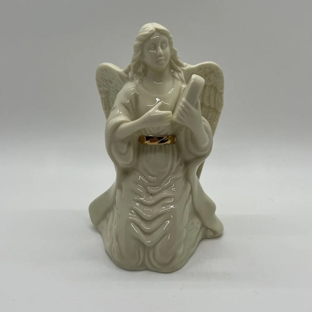 Lenox Guardian Angel Playing Harp Porcelain Figurine‎ 4 1/2